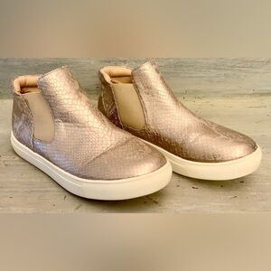 Coconuts by Matisse Size 6 Champagne Faux Snake Skin Mid Top Sneakers Size 6 GC
